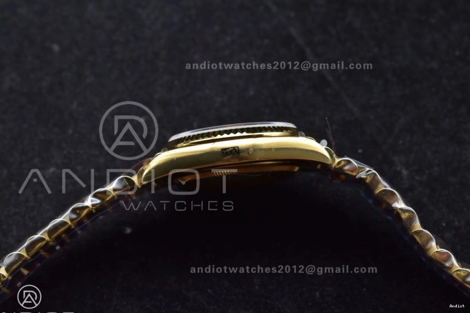 Best Gold President 694 DayDate Diamond Steel YG Stick vr3255 (Gain Dial Edition 36 Durable Weight) with QF V5 Bracelet 904L on 0713